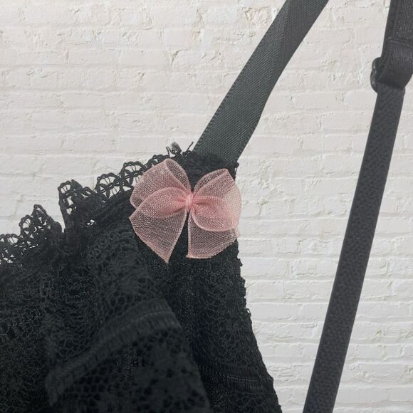 Betsey Johnson Black Sheer Lace Babydoll Nightgown – Size S - Picture 7 of 16